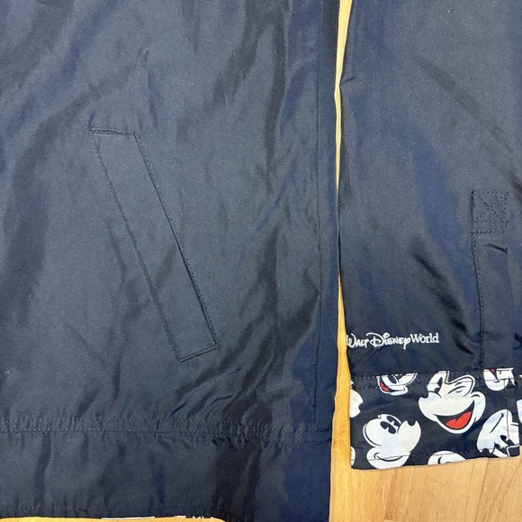 Disney Parks Mickey Mouse Windbreaker Jacket Medium Rain Black Hooded Travel - Picture 3 of 10